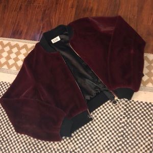 Velvet bomber jacket